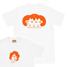 Cargar imagen en el visor de la galería, Camiseta de manga corta unisex blanca MUJER NARANJA