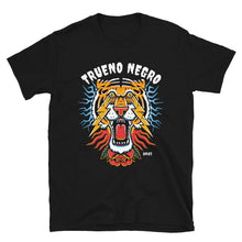 Cargar imagen en el visor de la galería, Camiseta de manga corta unisex negra TIGRE RAYO