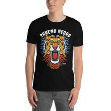 Cargar imagen en el visor de la galería, Camiseta de manga corta unisex negra TIGRE RAYO