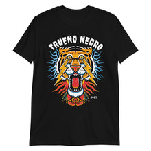 Cargar imagen en el visor de la galería, Camiseta de manga corta unisex negra TIGRE RAYO