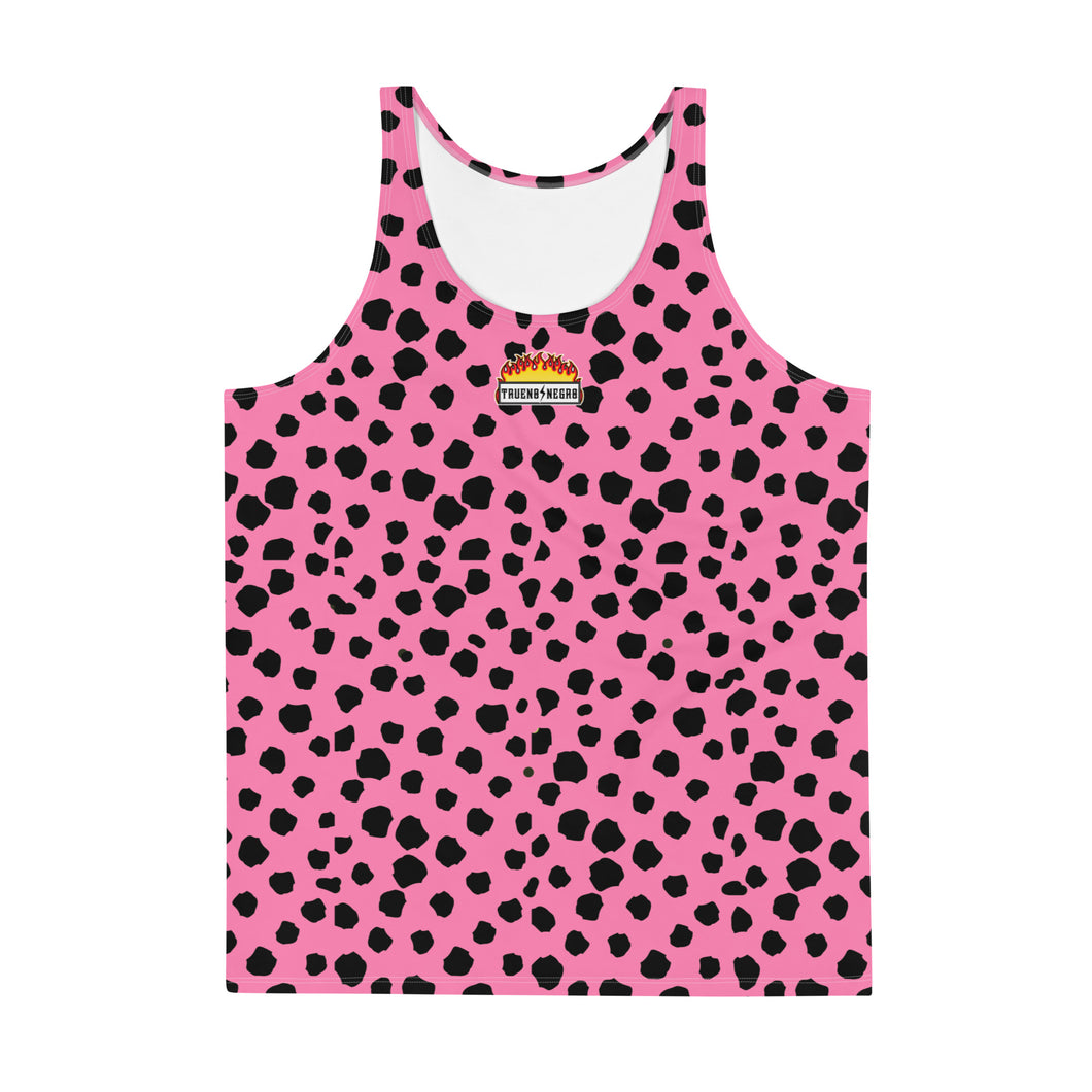 Camiseta de tirantes unisex Leopardo Fluor Rosa